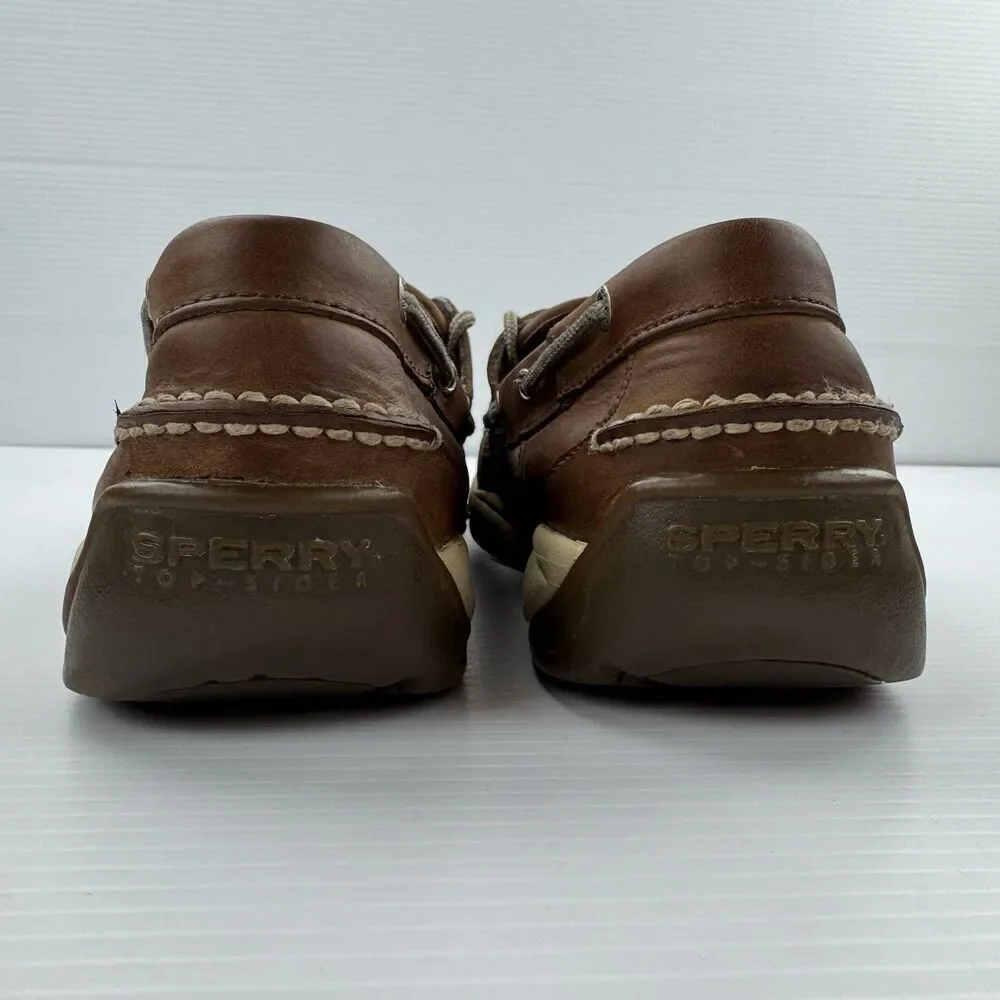 Sperry Top-Sider Men’s Leather Boat Shoes Brown Size 13 M Moc Toe Lace Up
